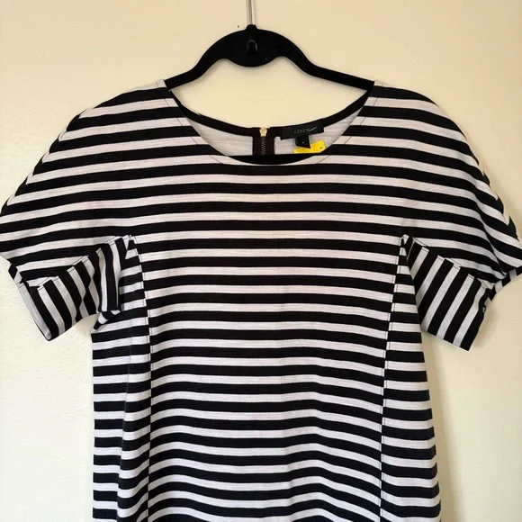 J. Crew Black and White Striped Midi Dress Size Small - Picture 7 of 13